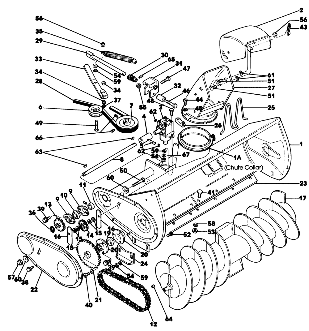 Collector Housing 2 Diagram and Parts List for 62542C (G00000001-G99999999)(1988) Lawn Boy Lawn Tractor
